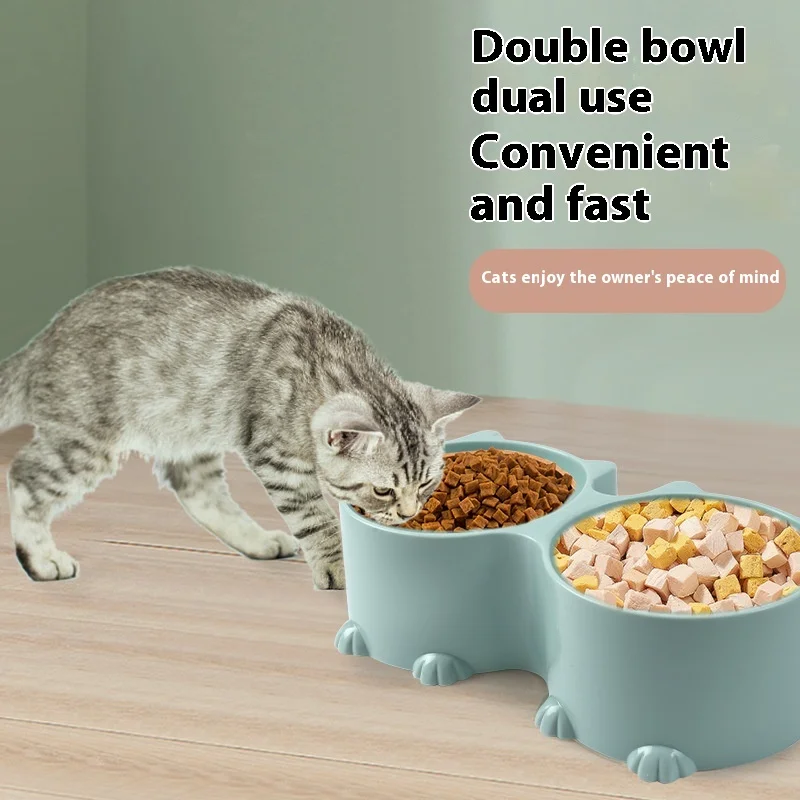 Feeding Feeding Water Ears High Feet Double Pet Food Basin Neck Protection Cat Bowl