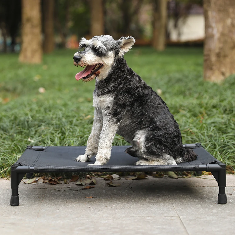 Portable luxury chew proof elevated aluminum dog bed frame  elevated cooling pet dog cot bed