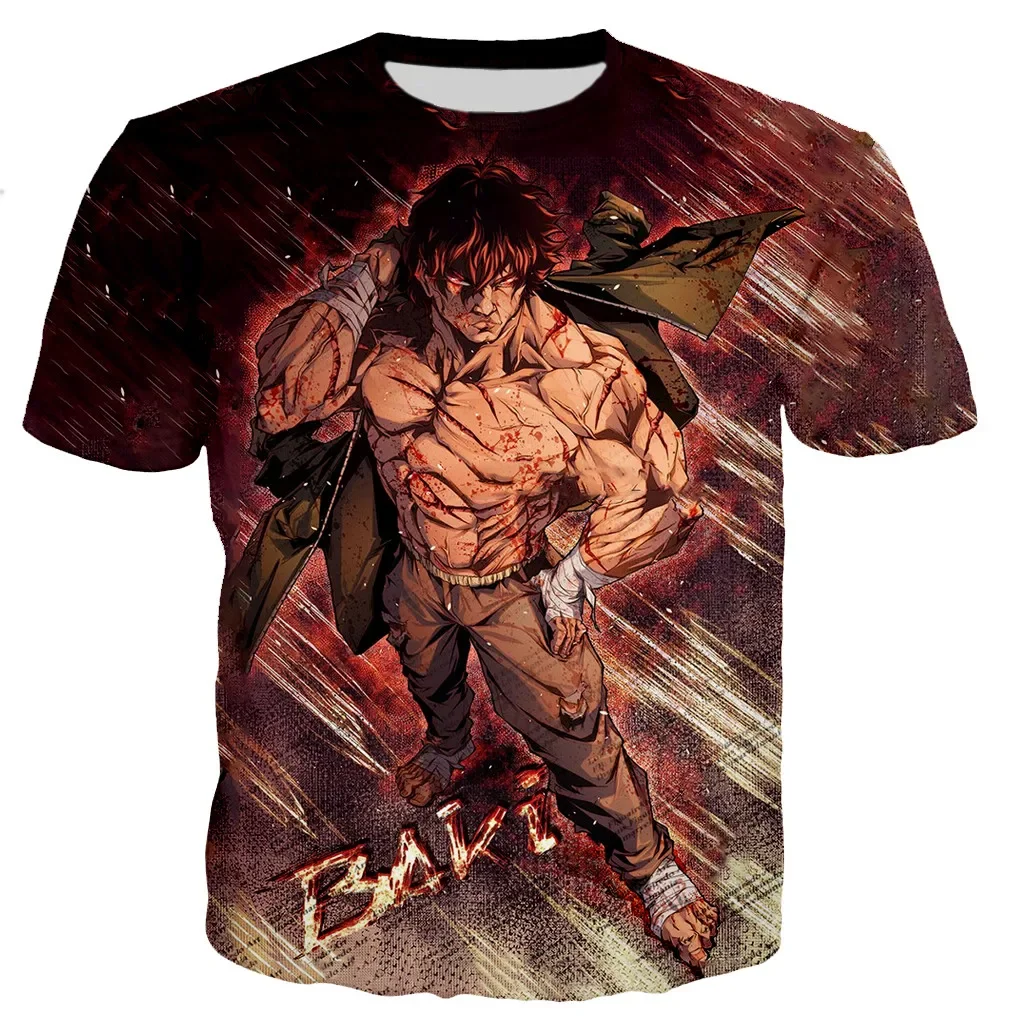 Anime Baki The Grappler T-Shirts Yujiro Hanma 3D Print Streetwear Men Women Fashion Short Sleeve T Shirt Male Tees Tops Clothing