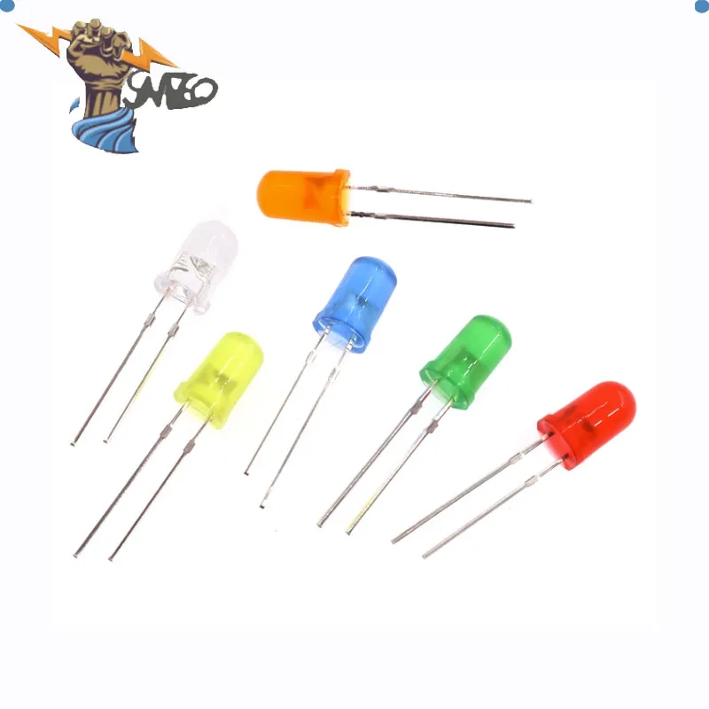 3Mm Led Diode Kit Ultra Helder Warm Wit Rood Groen Blauw Uv Paars Geel Oranje Roze Heldere Diffuse Lens F3 Emitting Assortiment