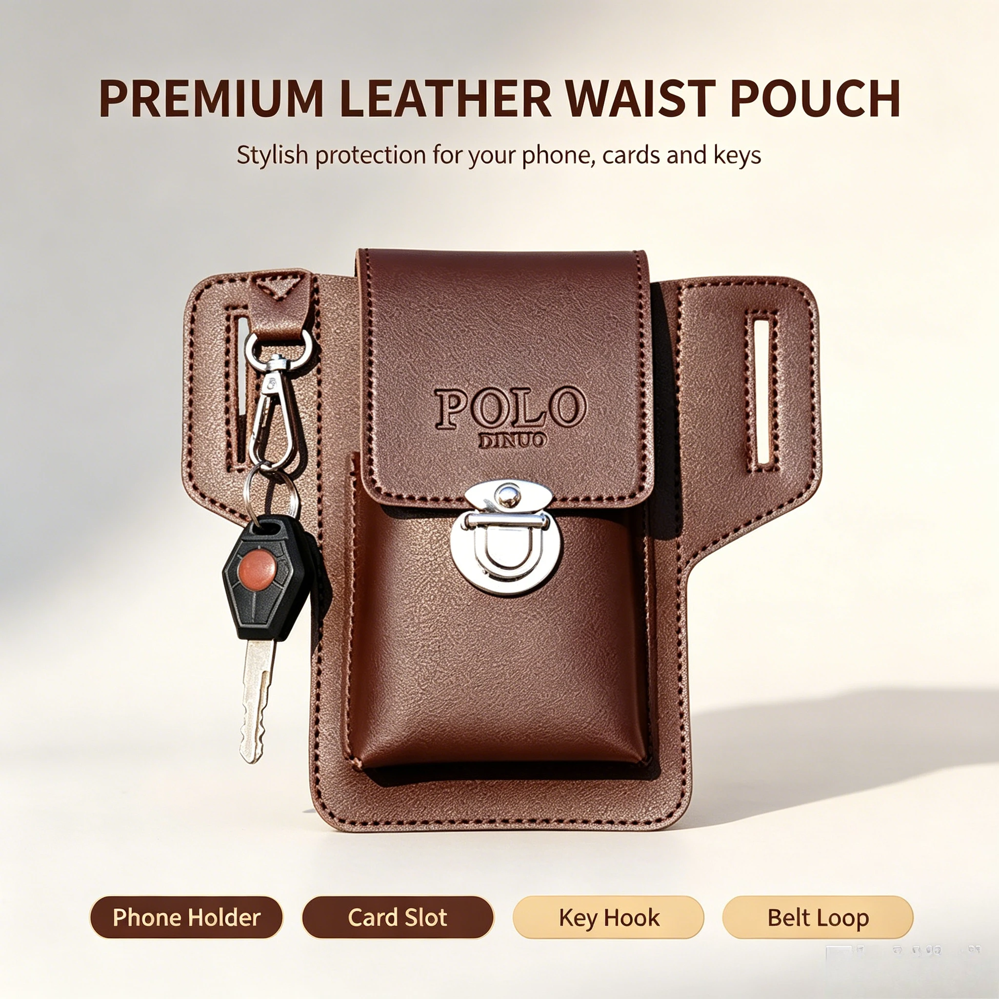 Unisex Neutral Style Backpack, Portable Daypack with Waist Strap Key Holder, Convenient to Carry Mobile Phones for Daily Use