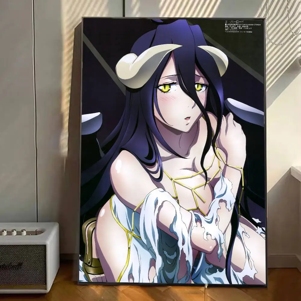 Albedo انمي ياباني أفرلورد ملصق ملصقات الفن جداريات حائطية ديكور لعبة غرفة ديكور الهدايا Kawaii HD اللوحة سيارات القط