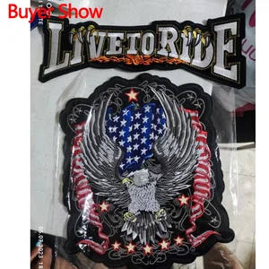 Thermoadessituöse Flecken für Kleidung, große gestickte Flecken, Rückenpunk, Nähaufkleber, Eisen in Flecken für Kleidung, Motorradfahrer 8 Hauptverkauf Motard Stickerei - №2