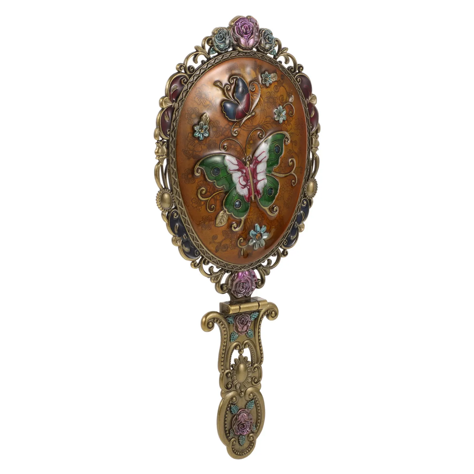 

Compact Handheld Makeup Mirror Retro Zinc Alloy Vintage Style Portable Travel Mirror for Women Teens Girls Pocket Purse