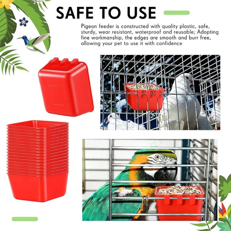 Pack of 5 Poultry Feeders Plastic Cups for Birds and Chickens Large Capacity Bird Watering Bowls Plastic Feeders Dropship