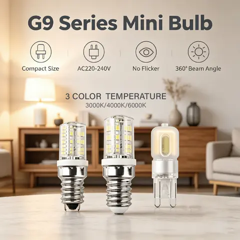 50PCS 2W 3W 4W G9 AC220‑240V LED Corn Light Bulb G9 Base Soft Warm White Bulbs No‑Flicker 360 Beam Angle for Home Lighting