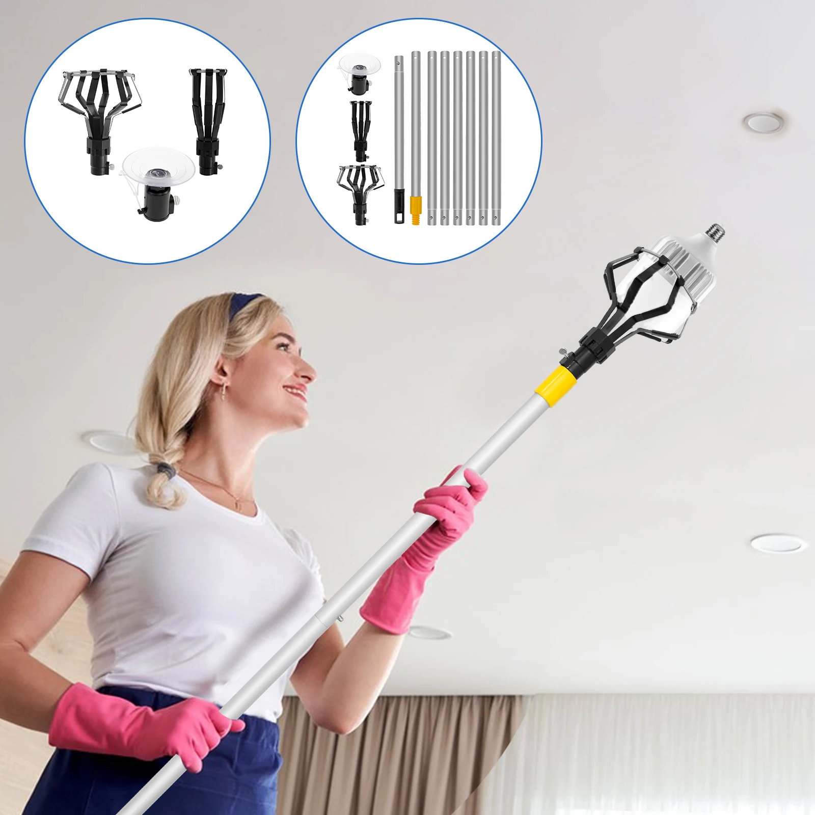 

2 Style High-altitude Bulb Picker Changer Tool Ceiling Disassembler Light Pole Ceiling Changing Multifunctional Cup Bulb Removal