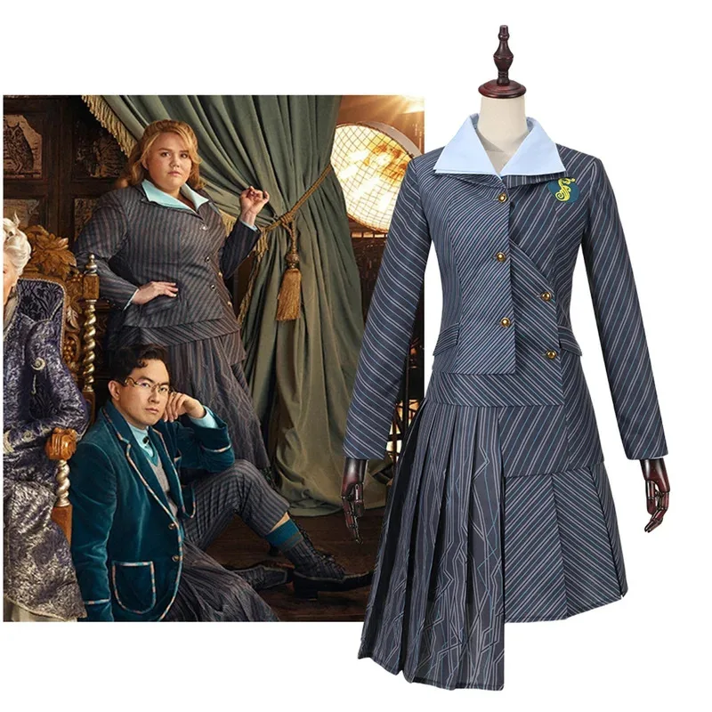 

Лили 123Witch ShenShen Косплей Костюм Полосатая Униформа Полный Костюм Куртка Юбка С Носками для Женщин Хэллоуин Вечеринка Наряд