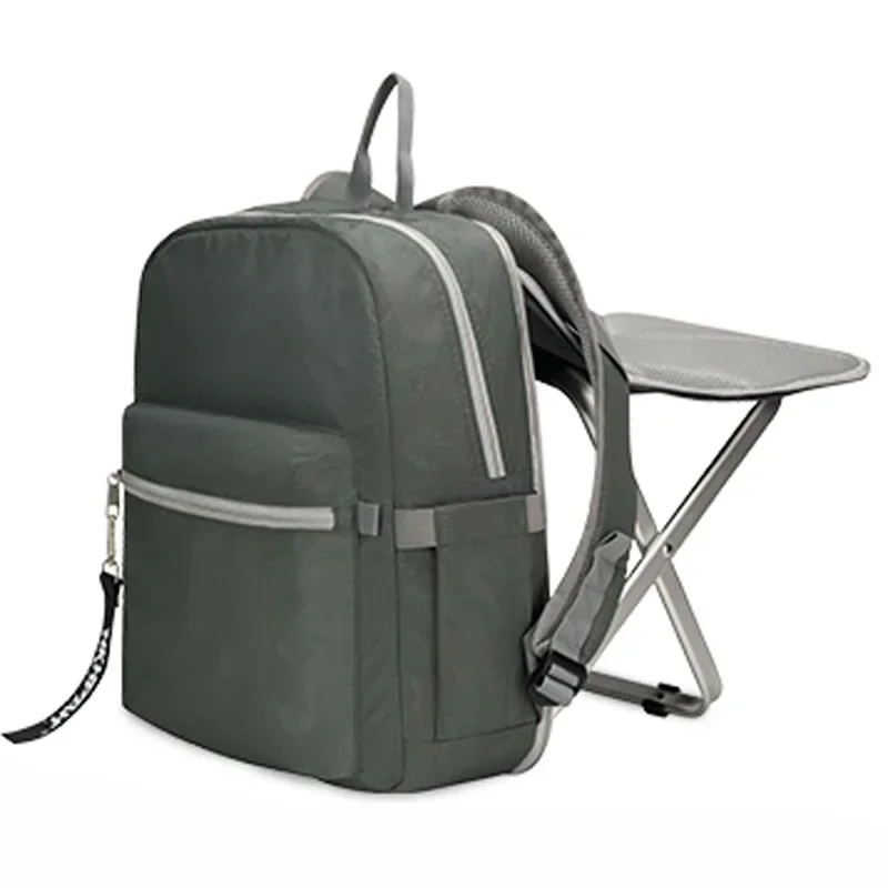 High Quality Backpack Chair Portable Camping Stool Foldable Chair with Double Layer Oxford Fabric Cooler Bag for Camping WT47