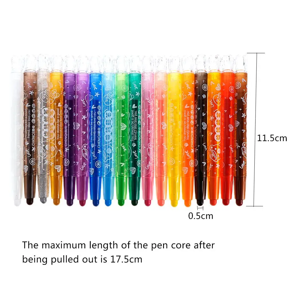 Imagem -06 - Rotating Rolling Crayon para Desenho e Pintura 18 Cores Crianças