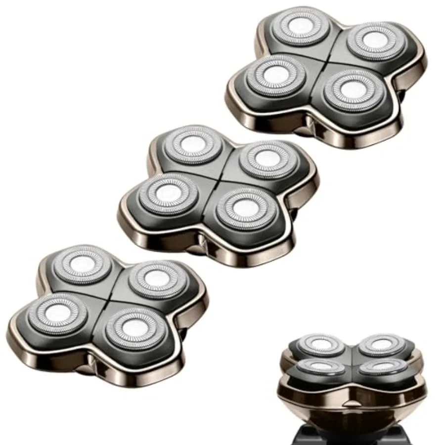 

Shaver PRO 4 Head Replacement Blades - Compatible with Skull Shaver Pitbull, Butterfly Kiss Pro and Palm Shaver - Electric Shav