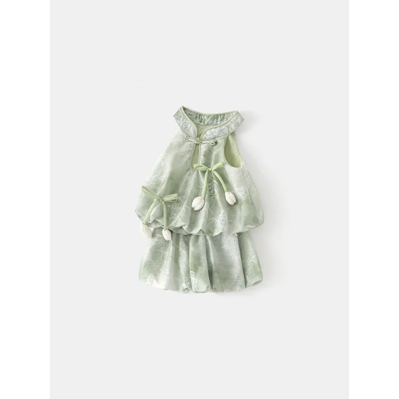 

Children's summer outfit2026New style children's clothing set: top and shorts, summer outfit for girls, casual two-piece set for
