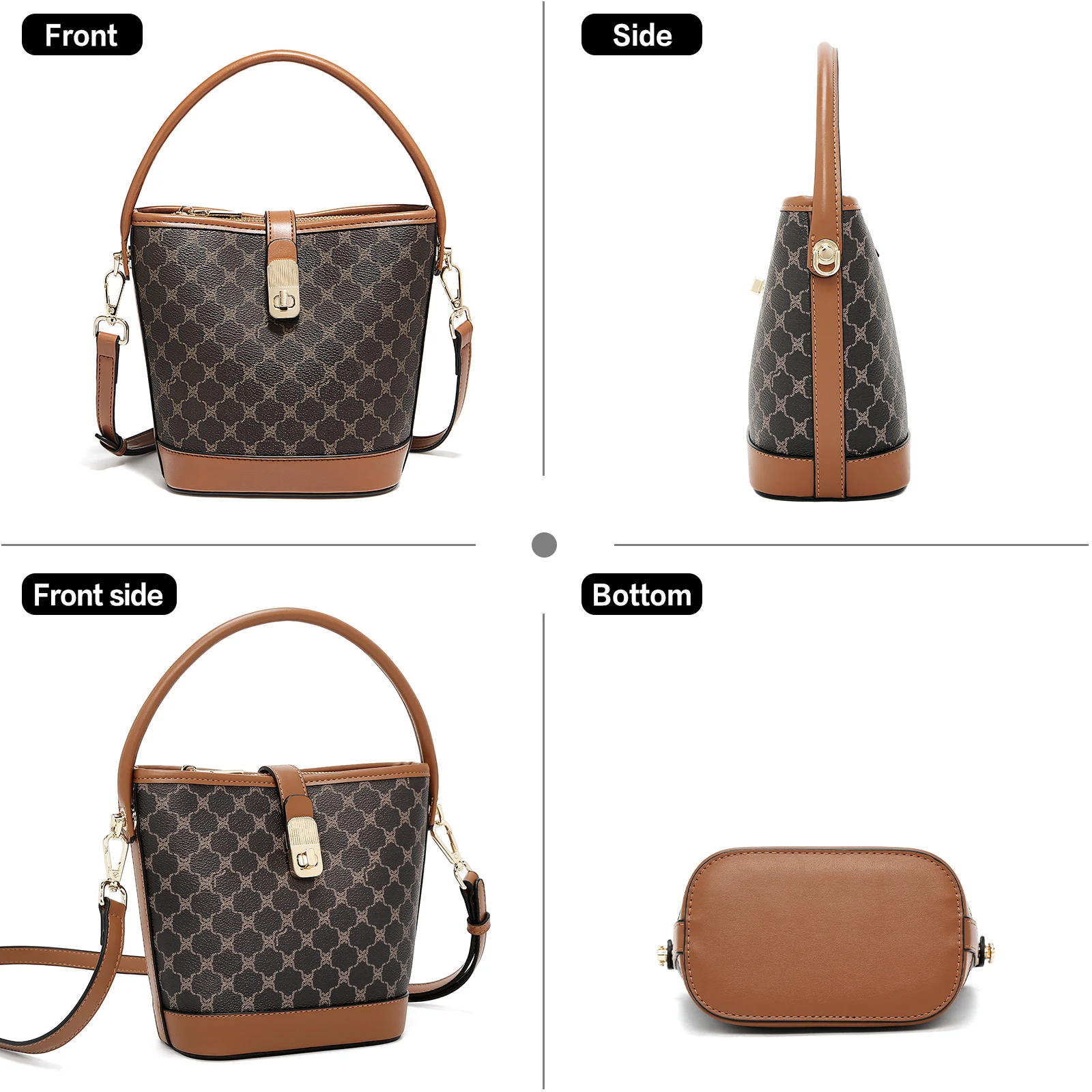 FOXER PVC Retro Shoulder Bag Women's Handbag 2026 New Small Female Crossbody Purse Casual Bucket Bag