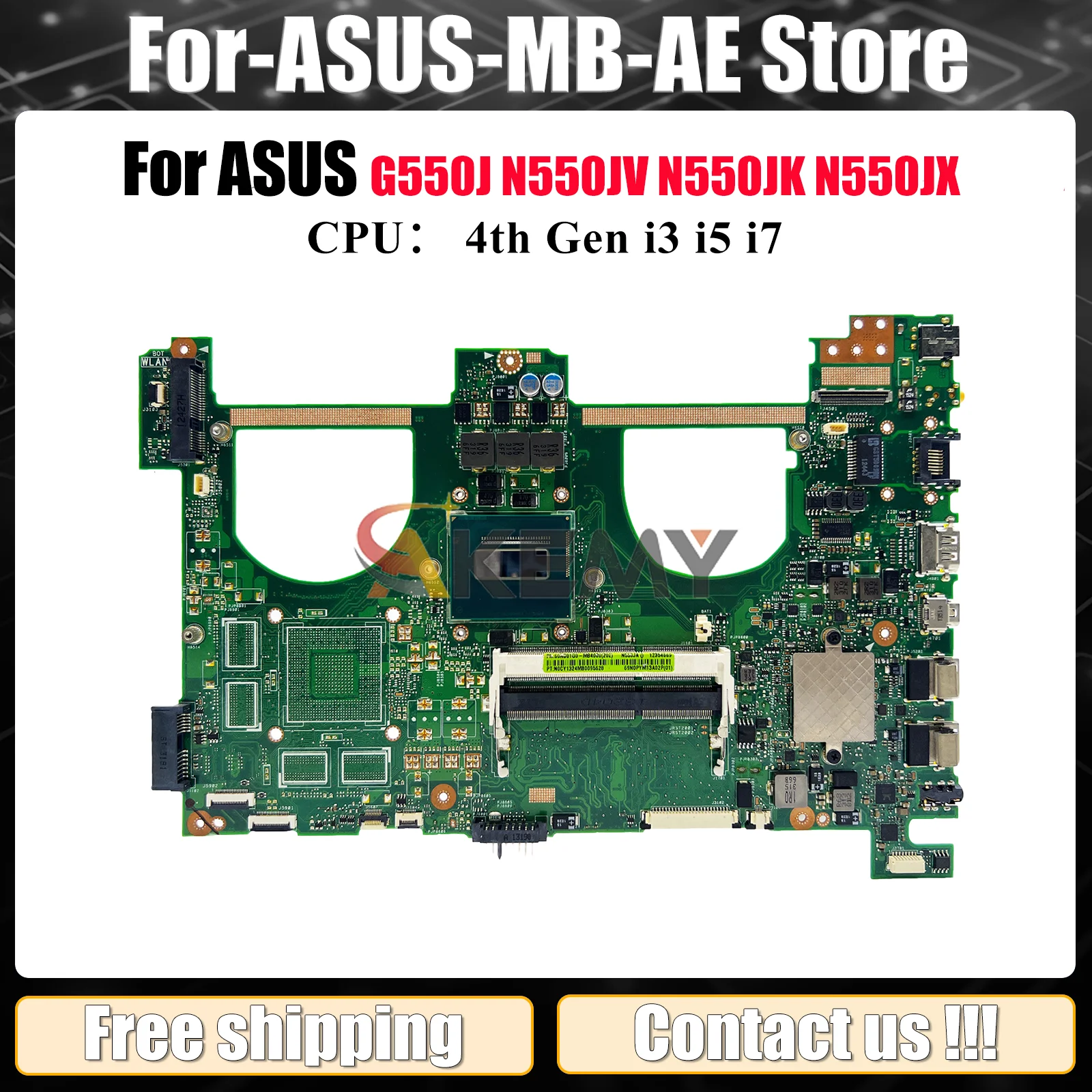 

N550JA Материнская плата для ноутбука ASUS ROG G550J N550J N550JK N550JX N550JV Материнская плата с процессором i3 i5 i7 100% tests OK stk