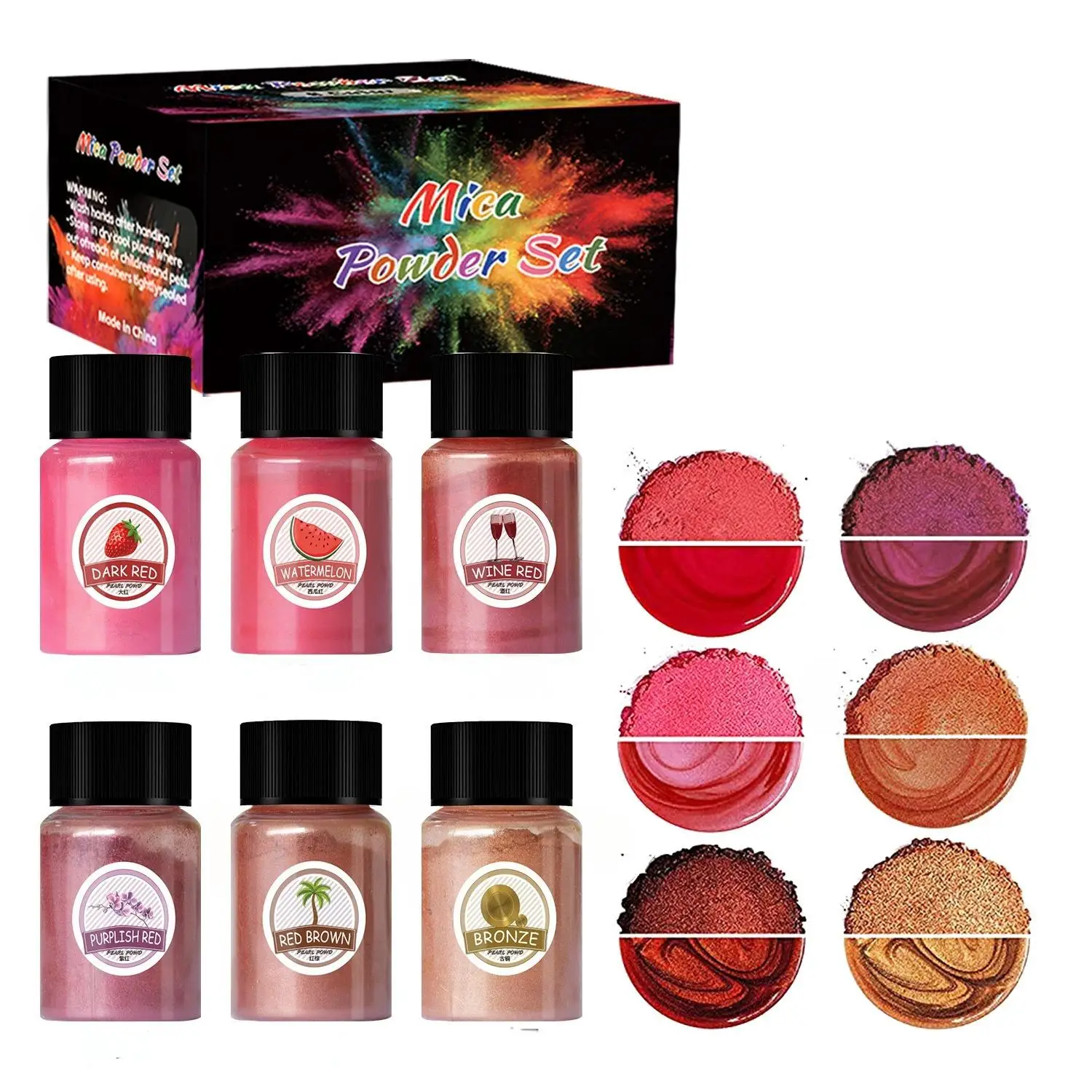 6Colors/Sets Pearl Powder Pigment DIY Epoxy Resin Mold Colorant Dye Pearlescent Epoxy Resin Pigment Jewelry Making Accessories