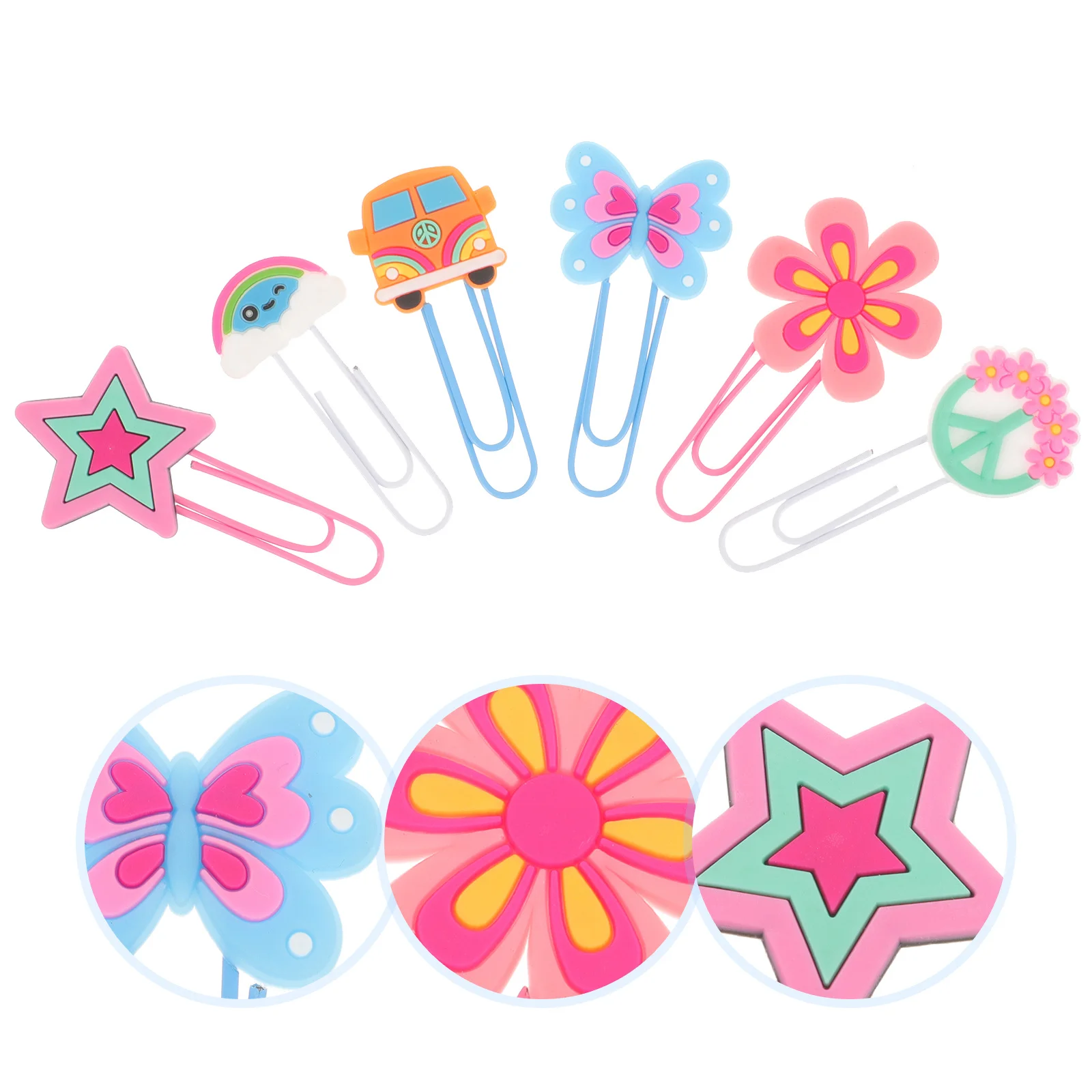 

10Pcs Cartoon Paper Clips Lovely Creative Office Document Clips Multifunction File Paper Clip Vintage Novelty Bookmarks