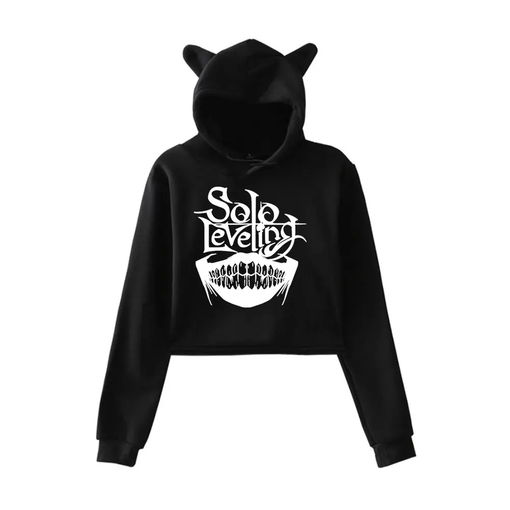 

Solo Leveling Hoodie Vintage 90s Streetwear Merch Hoodies Sweatshirts for Girls Cat Ear Crop