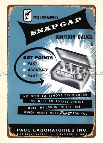 Pace Ignition Gauge tools metalwork woodwork metal tin sign art garage