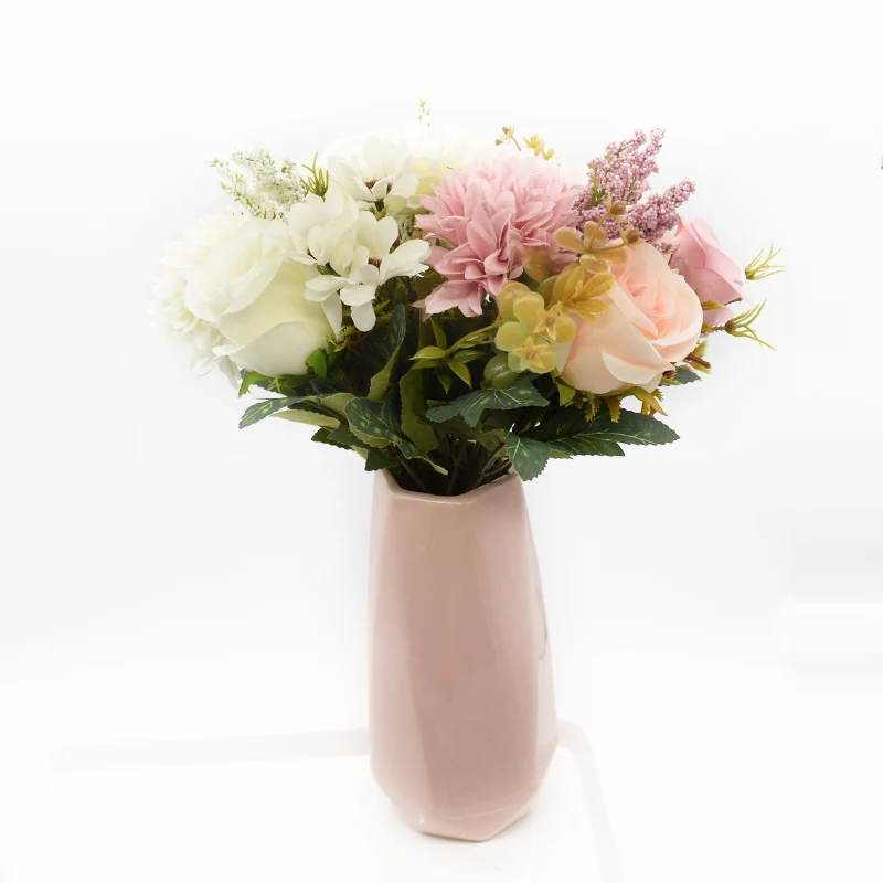 Künstlicher Blumenstrauß für die Braut, Rosenkranz, Hochzeit, Outdoor, Garten, Hof, Dekoration, Zuhause, Zimmer, Büro, Tisch, DIY, Geschenke, Zubehör – Detail 3