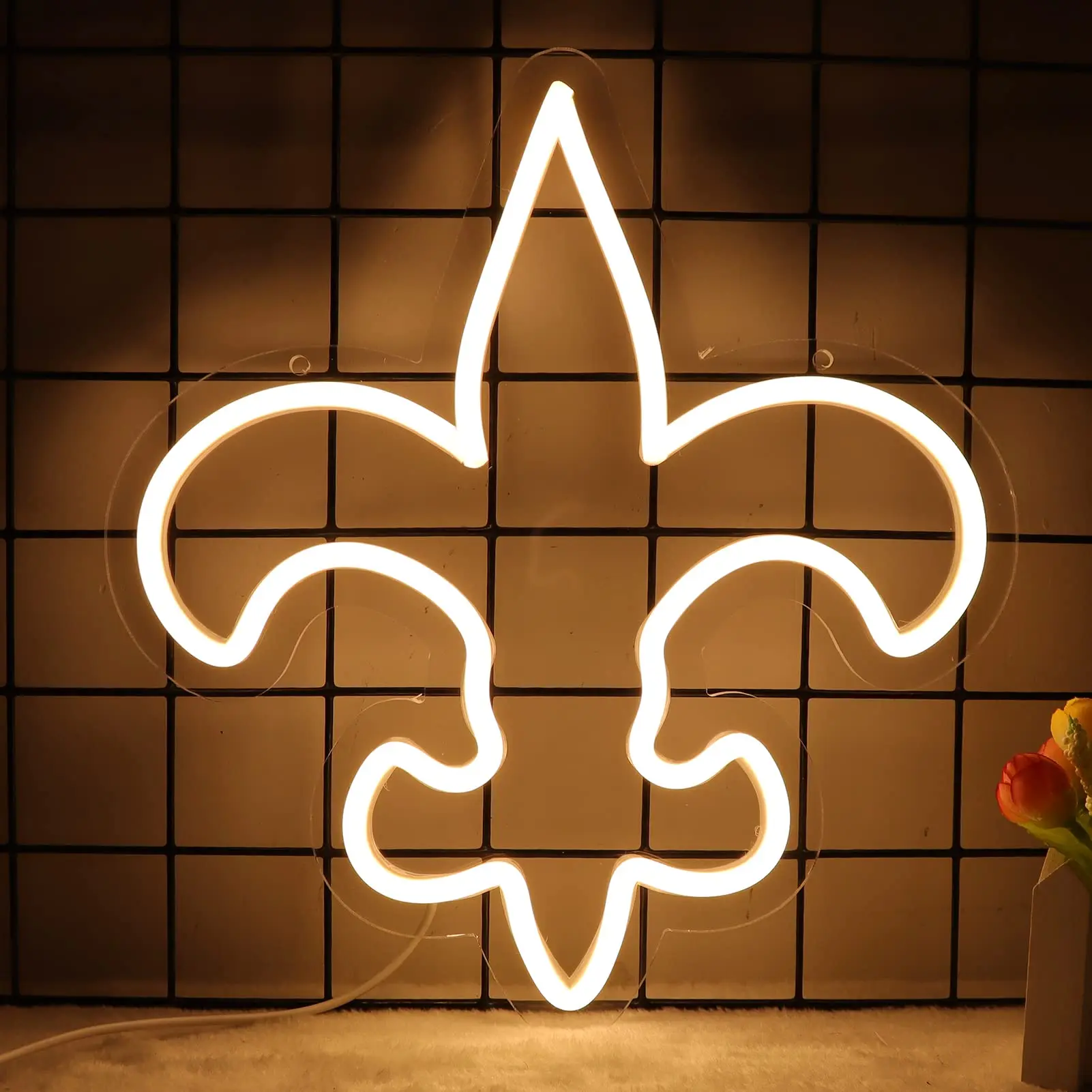 Saints Neon Sign Bar Pub Party Football Team Logo, LED Neon Lights for Man Cave, Easy Hanging, Office Wall Game Room, USB