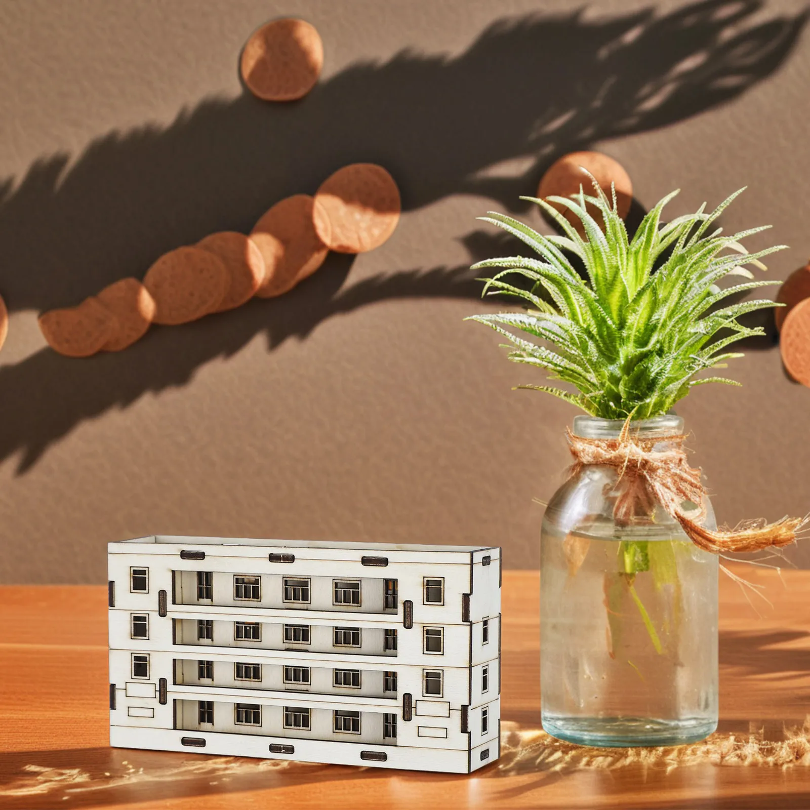 Miniature Wooden House Kit Preassembled for Sand Table Models Micro Landscaping DIY Craft Decor Mini Garden Architecture Scene - view 6