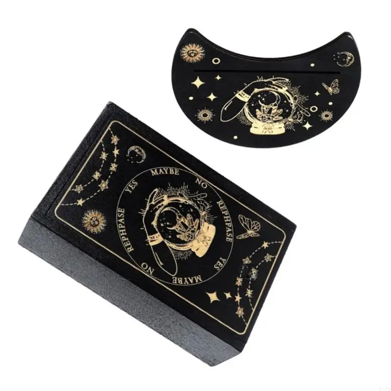 F1FD Game Tarots Cards Storage Box with Card Holder Tarots Cards Case Small Trinkets Box Divination Storage Box