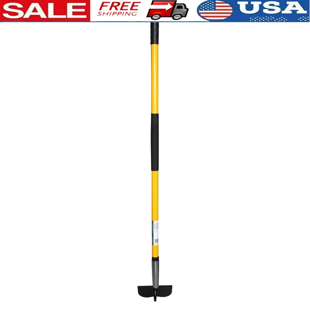

Durable Garden Hoe with 48 Inch Fiberglass Handle Heavy Duty 14 Gauge Steel Blade Comfort Grip Weeding Aerating Edging