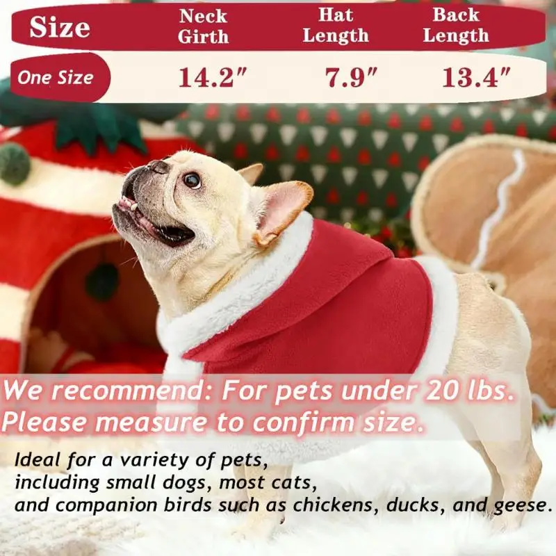 Cat Costume Santa Cosplay Funny Transformed Cat/Dog Pet Christmas Cape Dress Up Clothes Red Scarf Cloak Props Decor