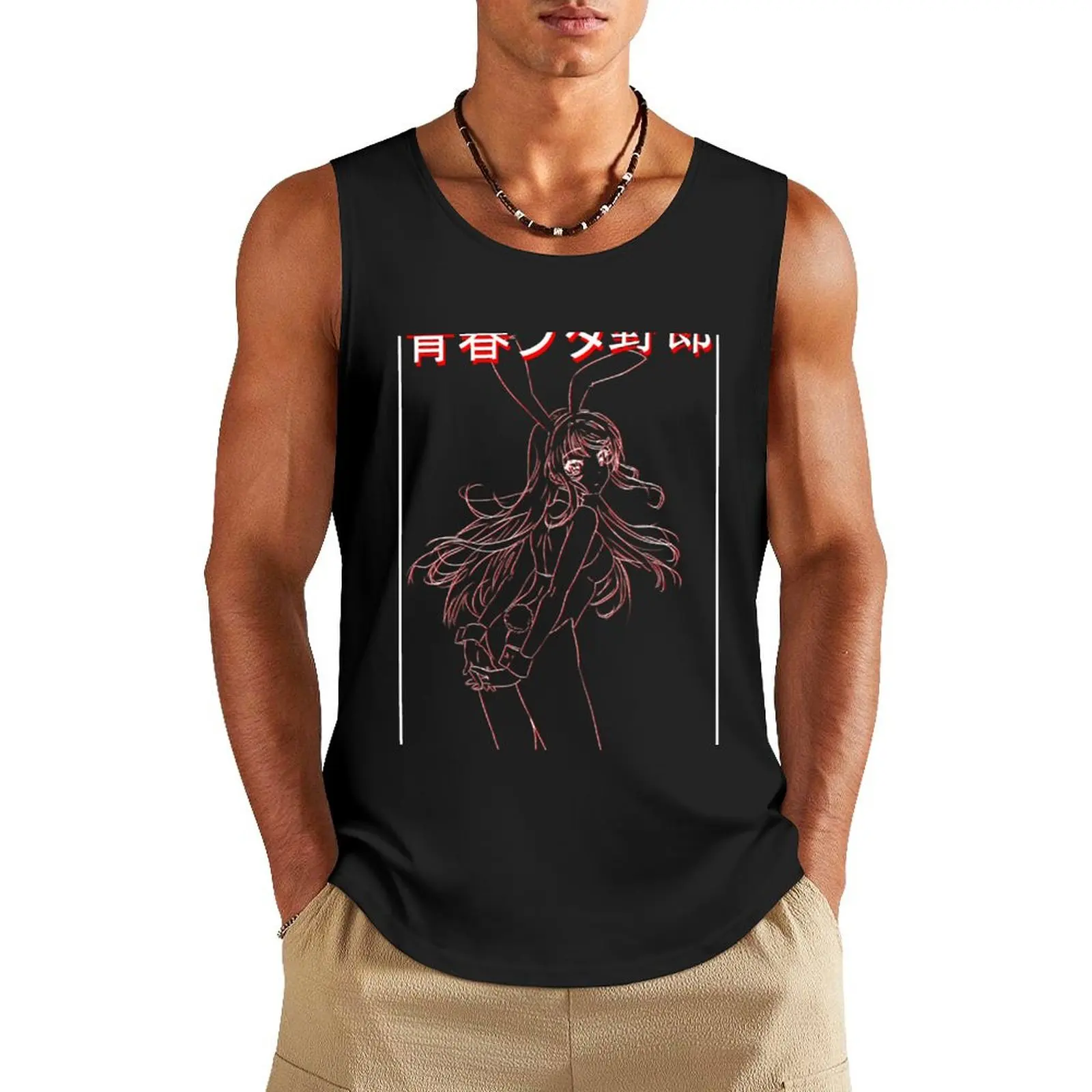 Bunny Girl Senpai ? allbum, tour ,fans ,funny, happy, Anime Lover , hommes ART-DARRELLG Tank Top T-shirt Men's gym Men's tops