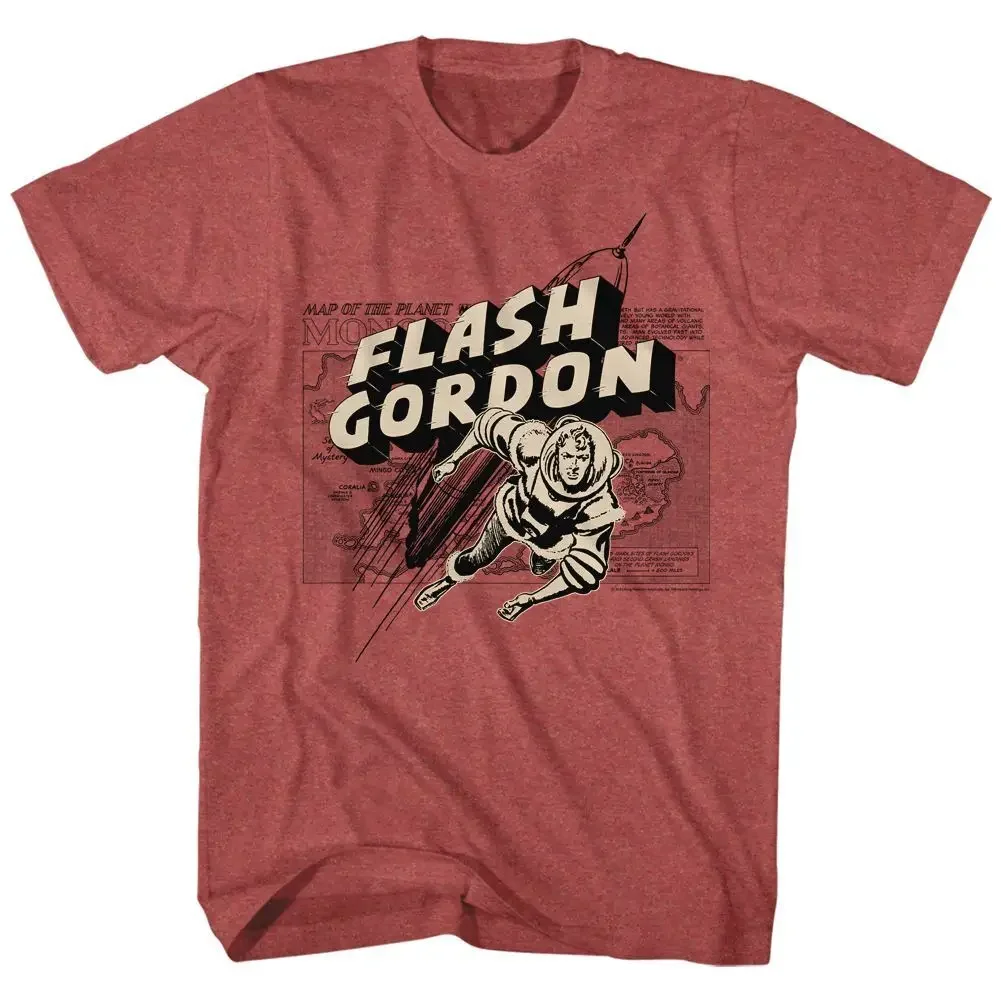 Flash Gordon Map Rocket Comics T Shirt