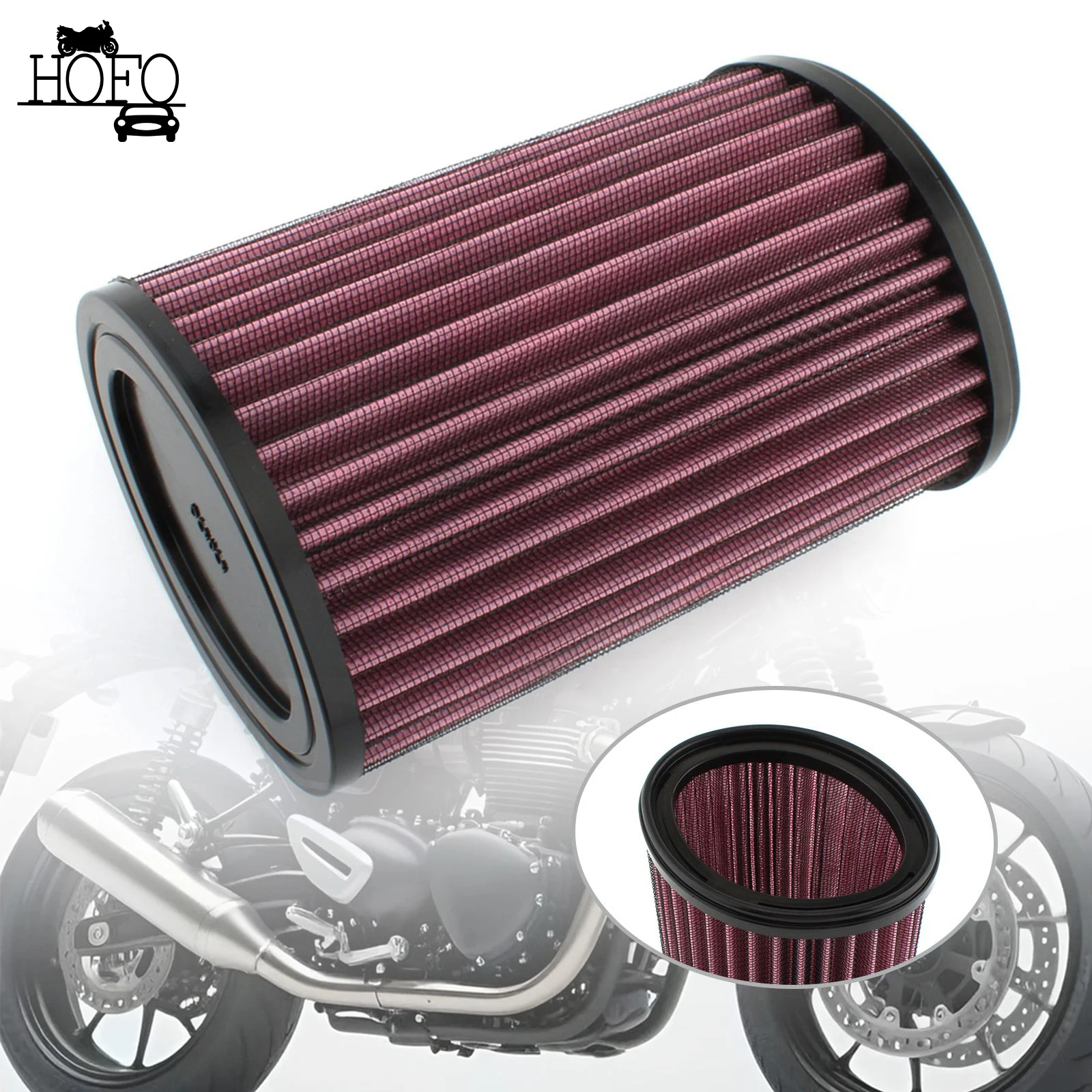 

TB-9004 Engine Air Filter High Performance For TRIUMPH Scrambler SE Thruxton Bonneville T100 Jet Black Newchurch Steve McQueen