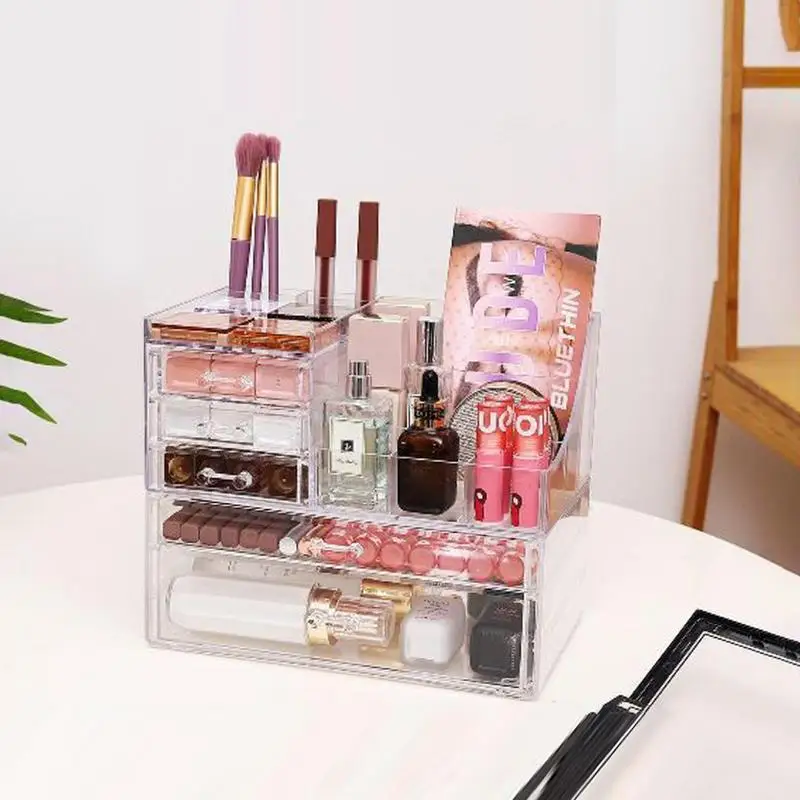 Makeup Organizer Jewelry Container Make Up Case Makeup Brush Holder Organizers Box Clear Makeup Holders Storage Box Rack