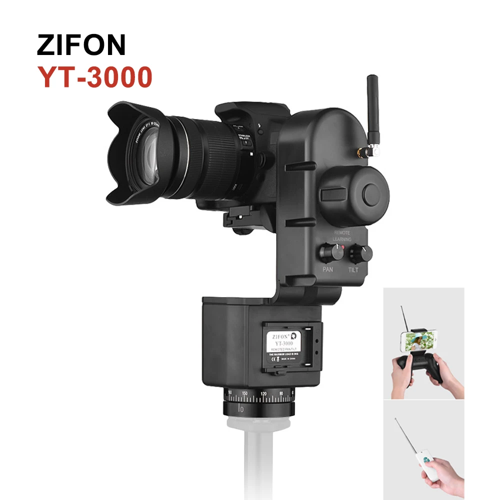 

ZIFON YT-3000 Motorized Rotating Pan Tilt Panoramic Tripod Head Wifi Wireless Remote Control for Canon Nikon Sony DSLR Cameras