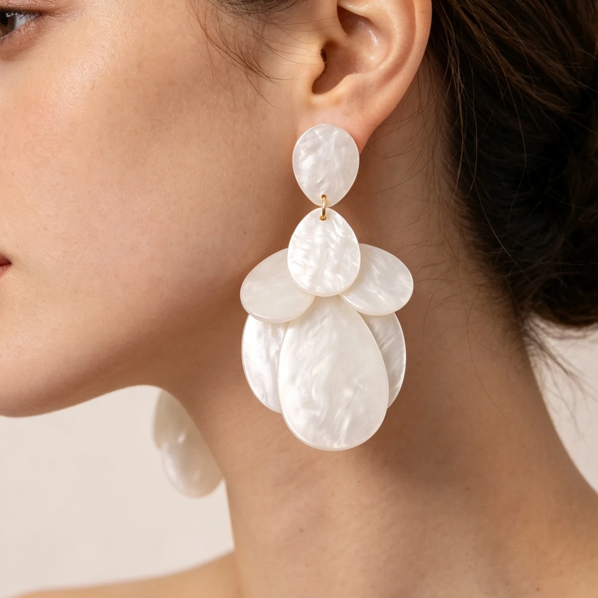 1 Pair of Fashionably Elegant Flowing Fringe Flower Earrings - Women's Formal Party Accessories - Festival Gift