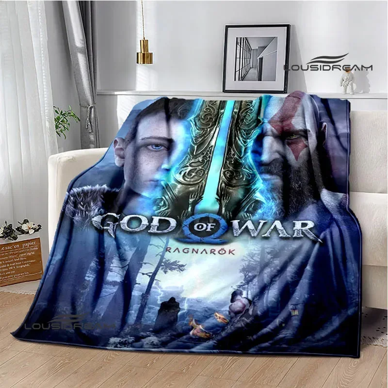 Game god of war Printed blanket Flannel Warm blanket Soft Cozy Blanket Travel Blanket picnic blanket bed linings Birthday Gift