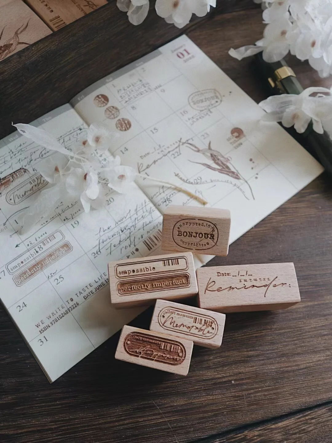 Vintage Memories Label Wooden Rubber Stamp for DIY Scrapbooking Photo Album Card Making