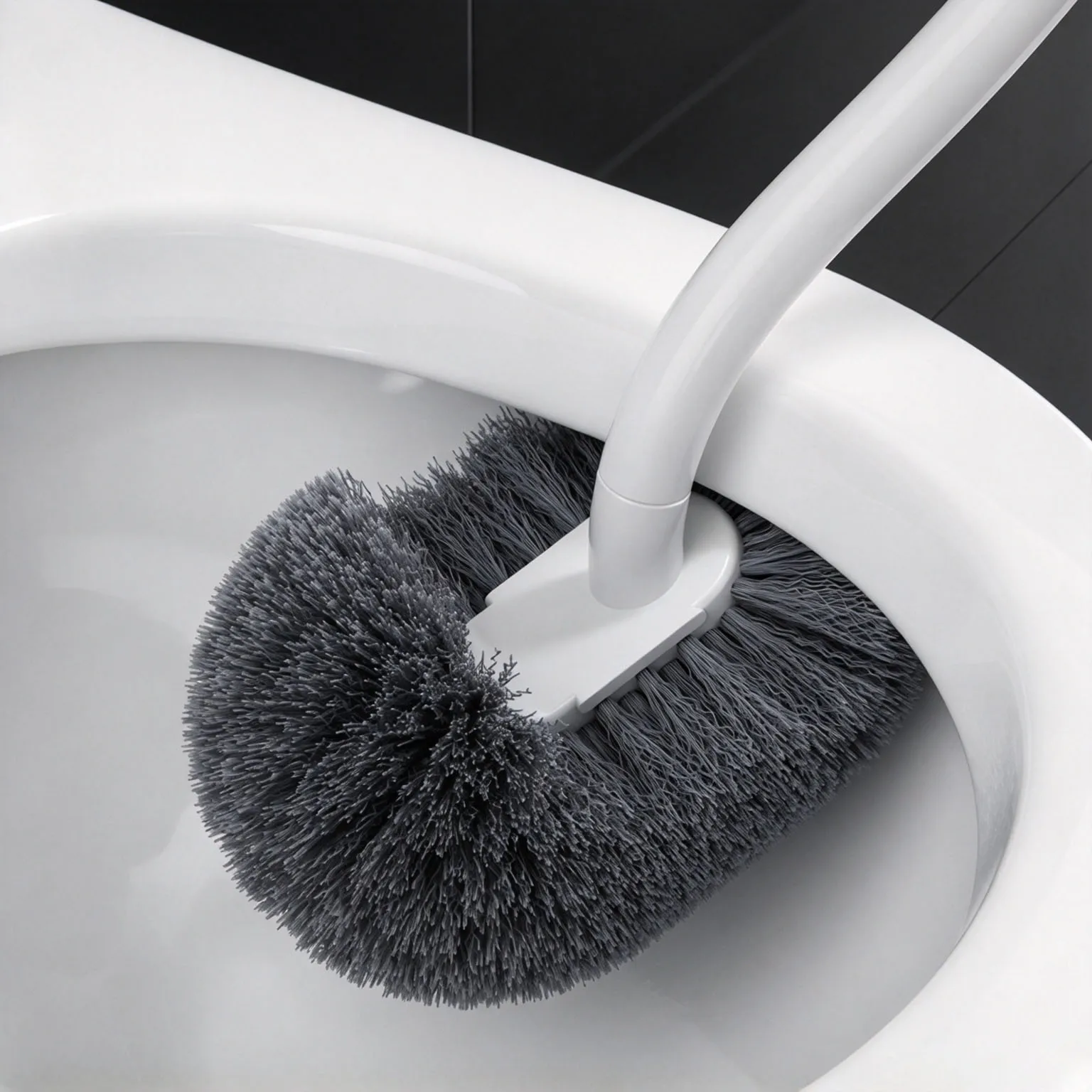 2pcs Toilet Brush S-shaped Curved Handle No Dead Corner WC Bowl Groove Stain Remover Household Bathroom Cleaning Tool