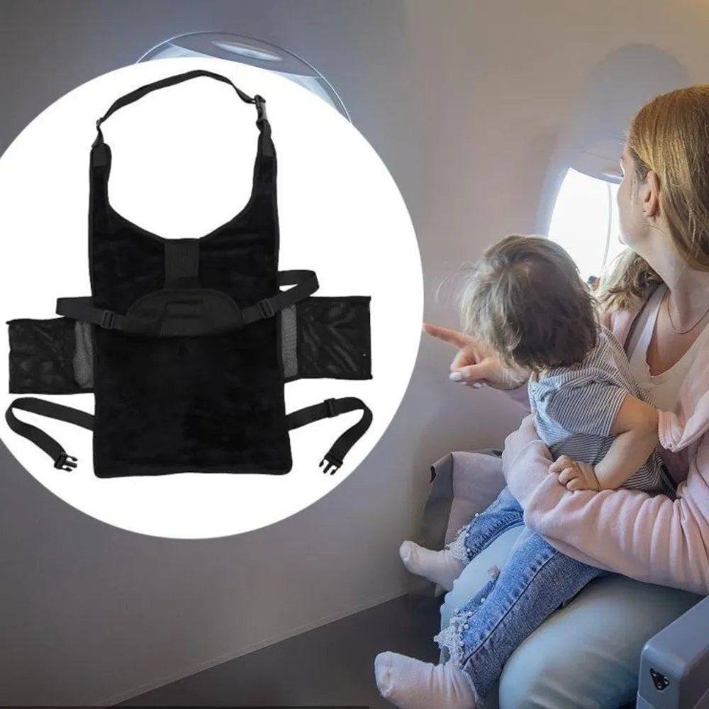 

Breathable Kids Airplane Seat Extender Comfort Design with Side Pocket Toddler Airplane Bed Foldable Portable