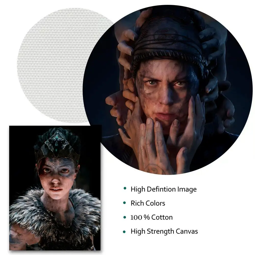 ملصق Gae S-Senua's Saga: Hellblade II للخط عالي الدقة من القماش مجانًا مقاوم للماء لجميع الفضاء لتزيين الحائط