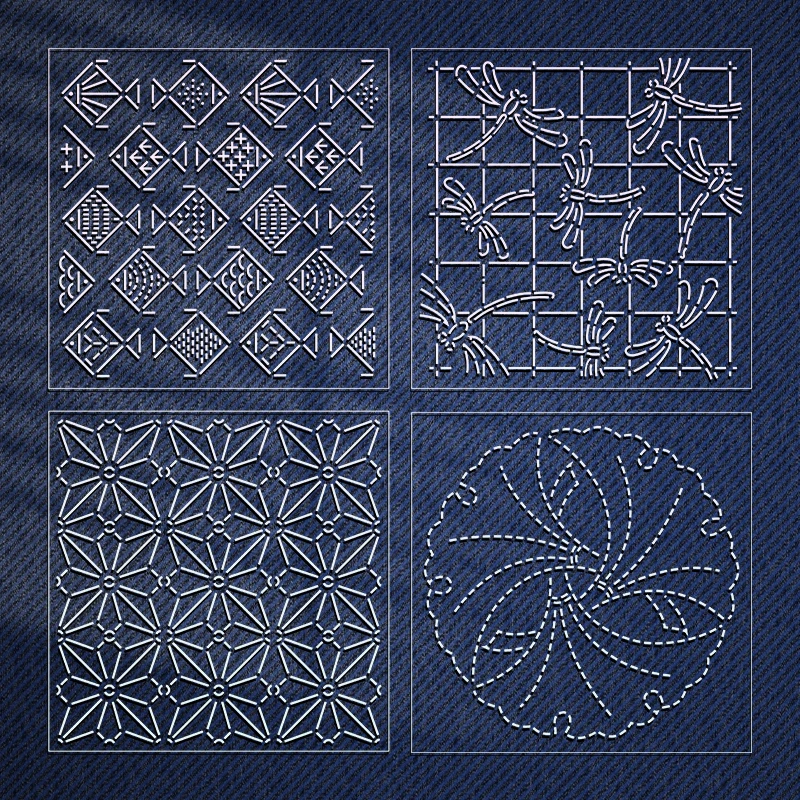 YOMDID 4pcs Sashiko Embroidery Templates DIY Craft Stencils – BLING QUEEN
