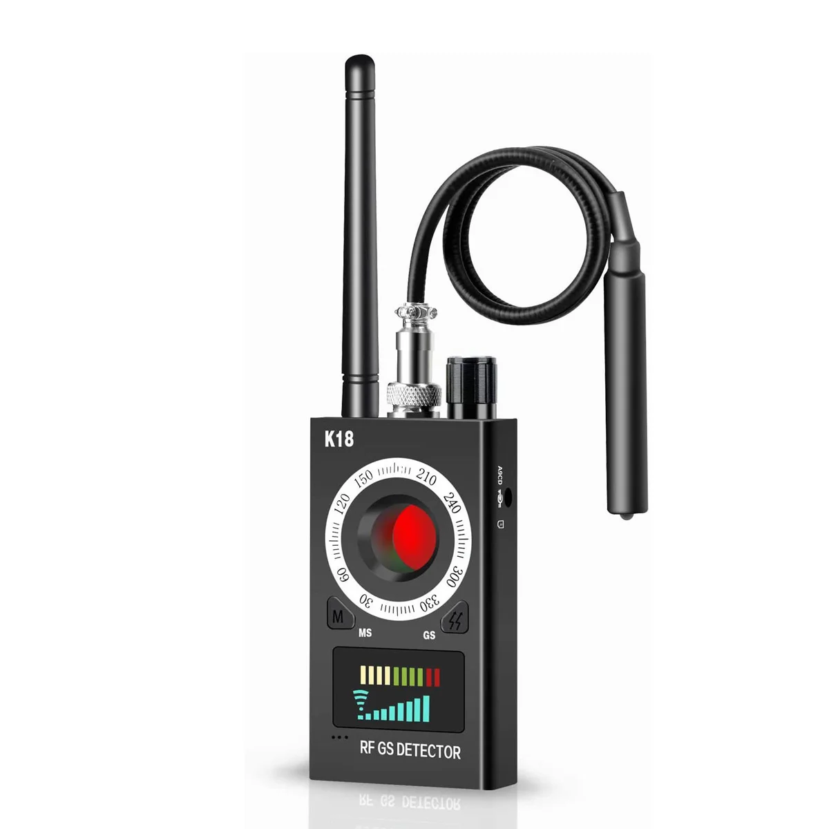 K18 Handheld Privacy Protector Detector Magnetic Probe Detect Car GPS Tracker Eavesdropping Bug Spy Camera for Travel Hotel Use