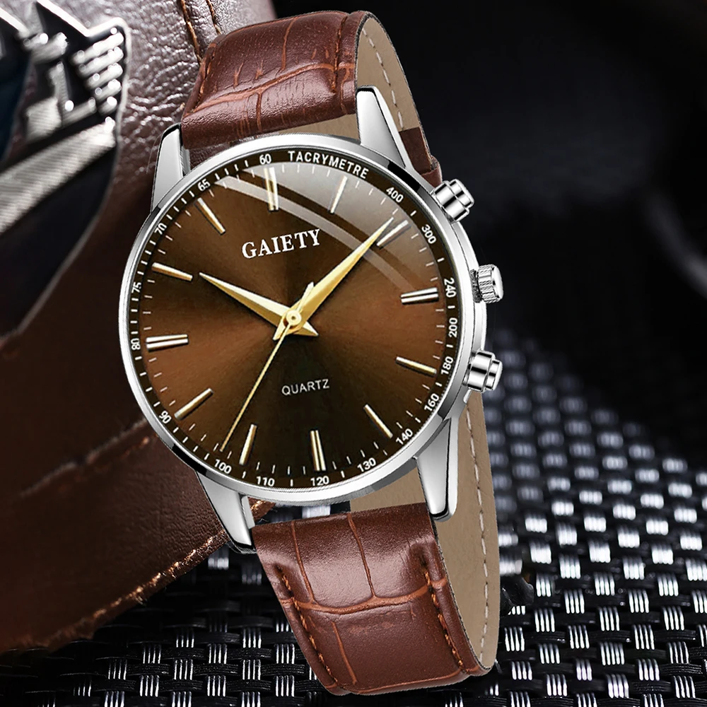 1/2PCS Business Men's Watch Set Fashionable Retro Simple Round Dial Quartz Watch Set Suitable for Daily Clothing Matching