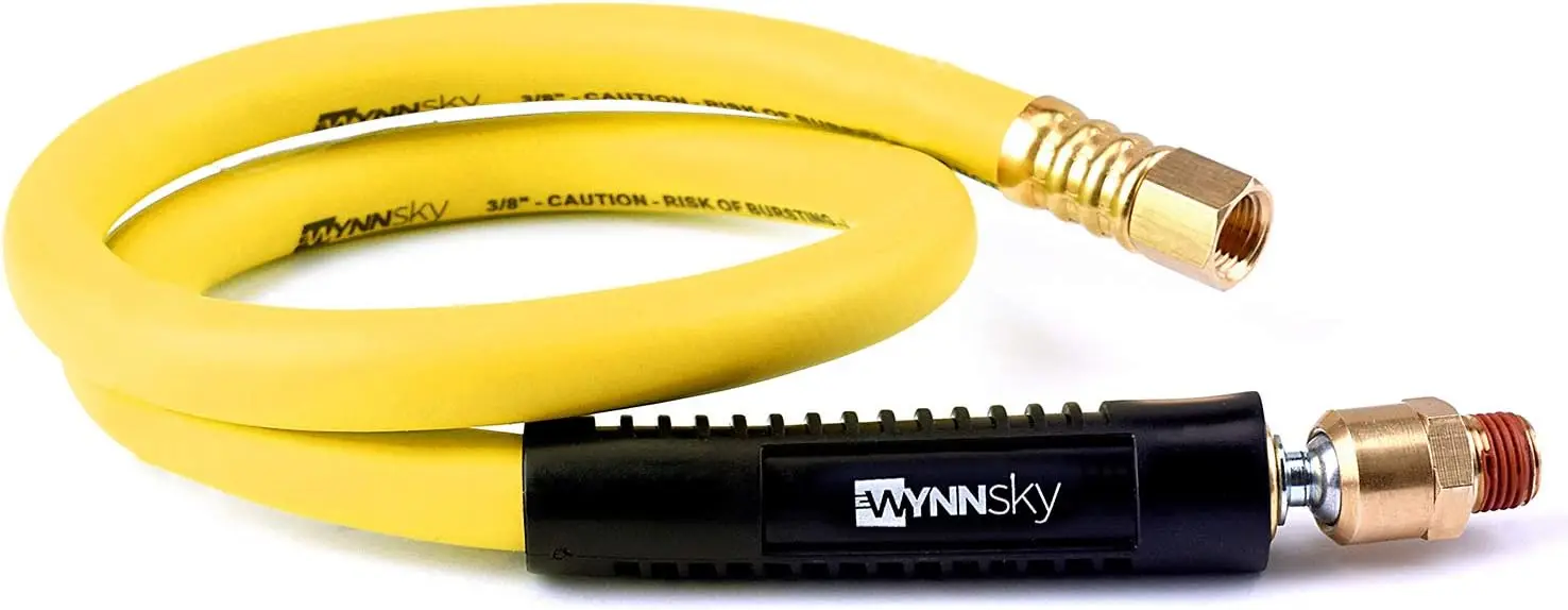 

Гибридный воздушный шланг 3/8" x 30", максимальное давление 300 PSI, усиленный, с латунными соединителями