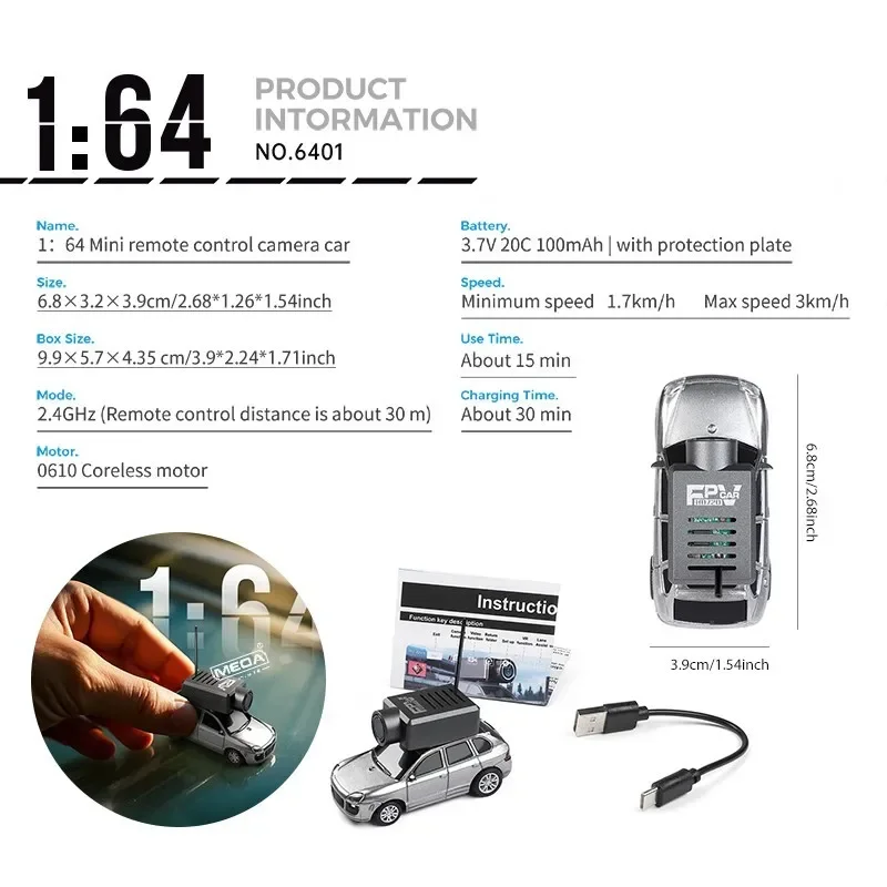 1/64 6401 FPV RC سيارة مع واي فاي HD كاميرا 2.4G rc سيارات صغيرة كاملة النطاق المدمج في الجيروسكوب التصوير الفيديو ألعاب أطفال #1