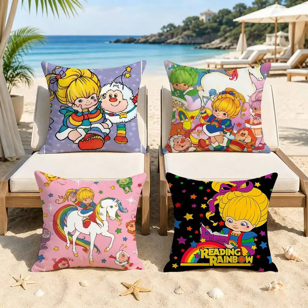 Cute R-Rainbow B-Brite   Pillow Gift Home Office Decoration Bedroom Sofa Car Cushion Cover case 45x45