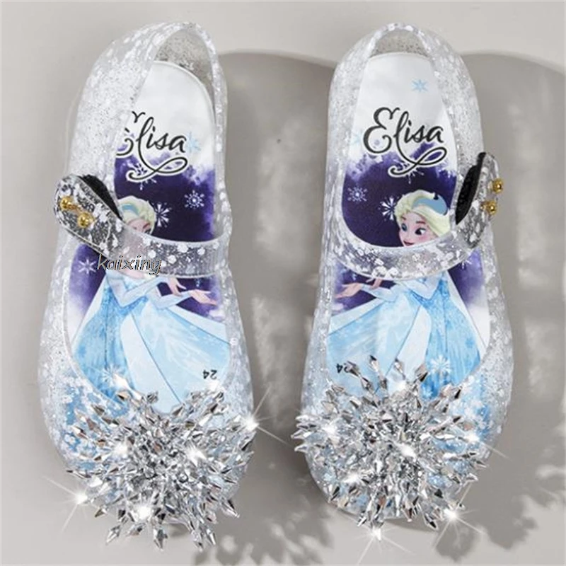 Cartoon Frozen Elsa Sandals Summer Baby Girls\' Shoes Home Anti Slip Infant Girl‘s Sandal Soft Sole Beach Kids Shoes Toddler