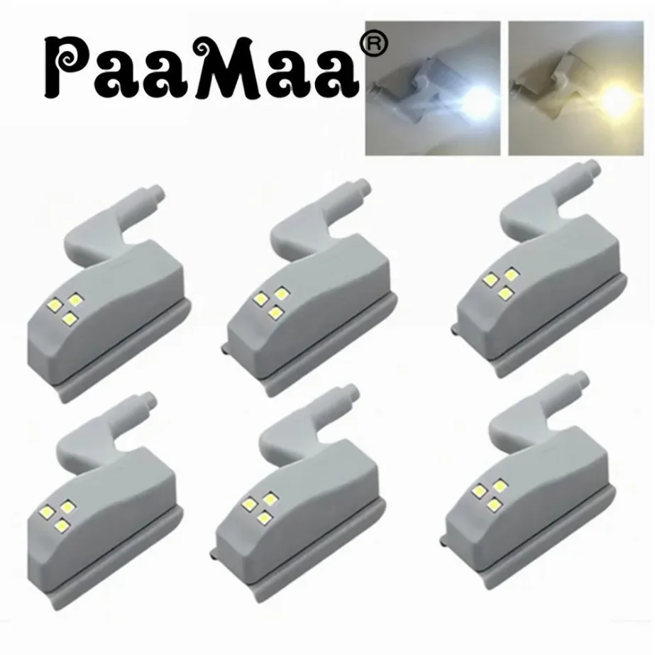 

6 Pcs LED Inner Hinge Lamp Cabinet Induction Lights Wardrobe Cupboard Sensor Lights Bedroom Kitchen Closet LED Night Lamp