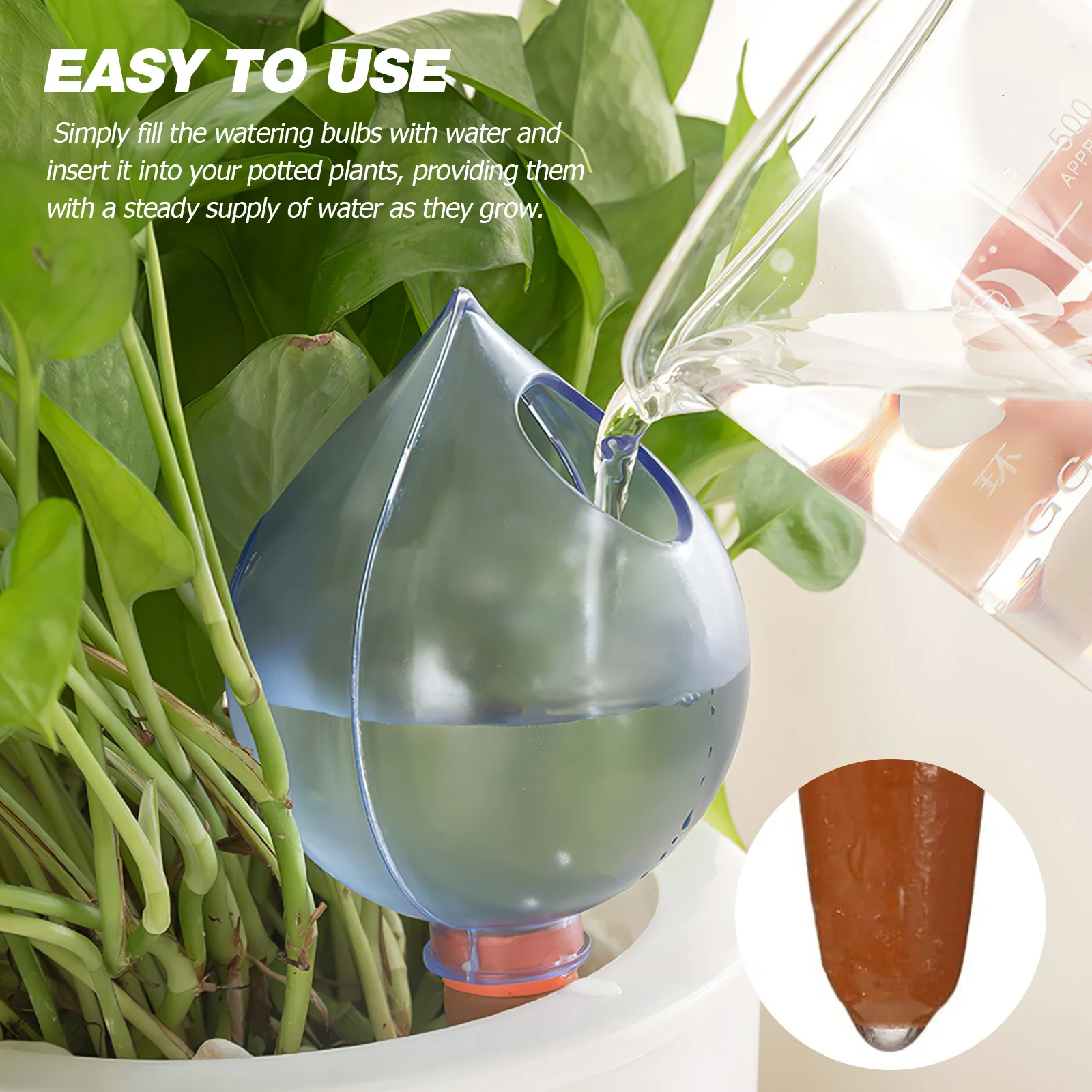 

3 Pcs Auto Watering Globes Plastic Plant Waterers with Smile Face Design for Indoor Outdoor Plants Easy to Use Lasting