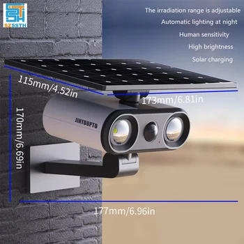 Multifunctional Solar Lamp IP65 Waterproof PIR Motion Sensor With Polycrystalline High-efficiency Solar Panels For Garage Yard 1