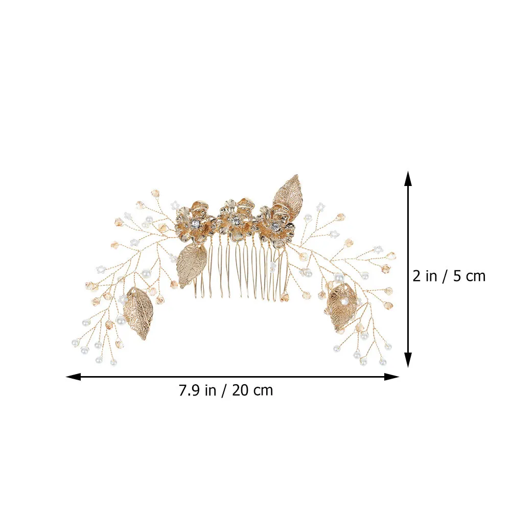 مشط شعر الزفاف على شكل أوراق شجر إكسسوار مشط للنساء لحفلات الزفاف، غطاء رأس أنيق، مجوهرات الزفاف، مجوهرات شعر العروس